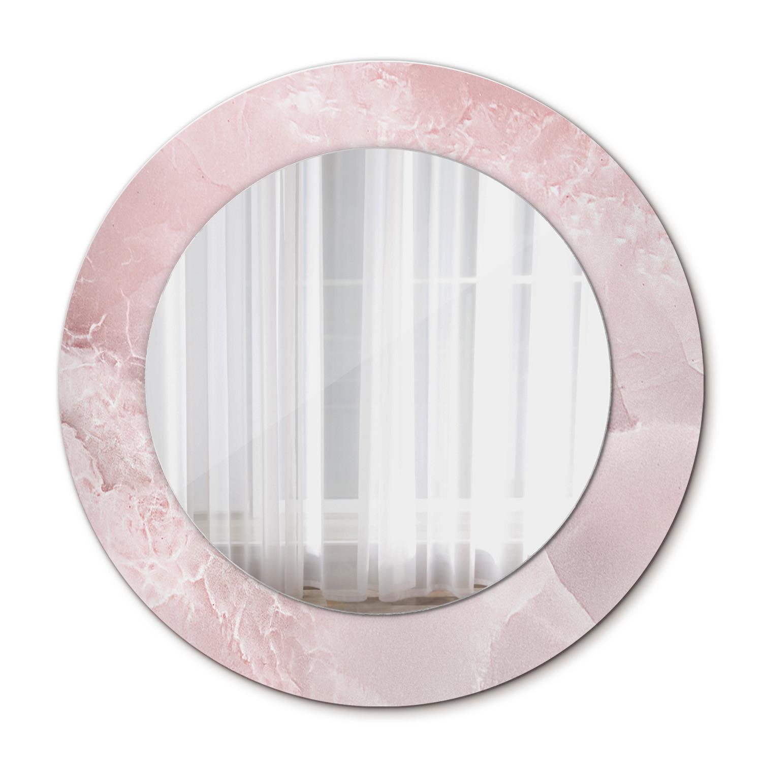 SPIEGEL Ø50 cm Rund mit Aufdruck - Pink, Glas (50/50/0.4cm) - TULUP