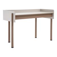 SCHREIBTISCH Boreo mit braunen Metallbeinen, 126 cm, Kaschmir+Hellbraun - Kaschmir/Hellbraun, Metall (58/126/82cm) - Beautysofa