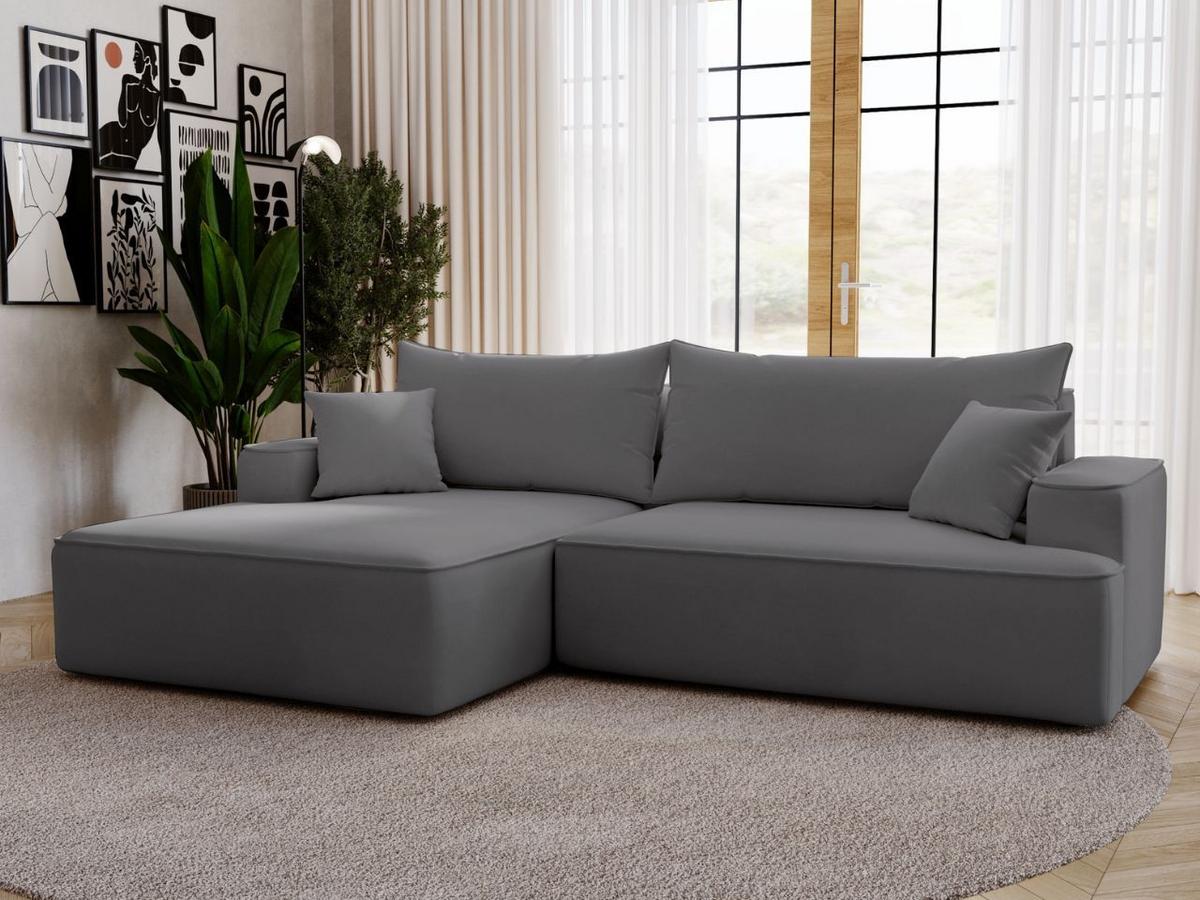 ECKSOFA California Grau Links - Grau, Holz/Textil (165/270cm) - Graingold