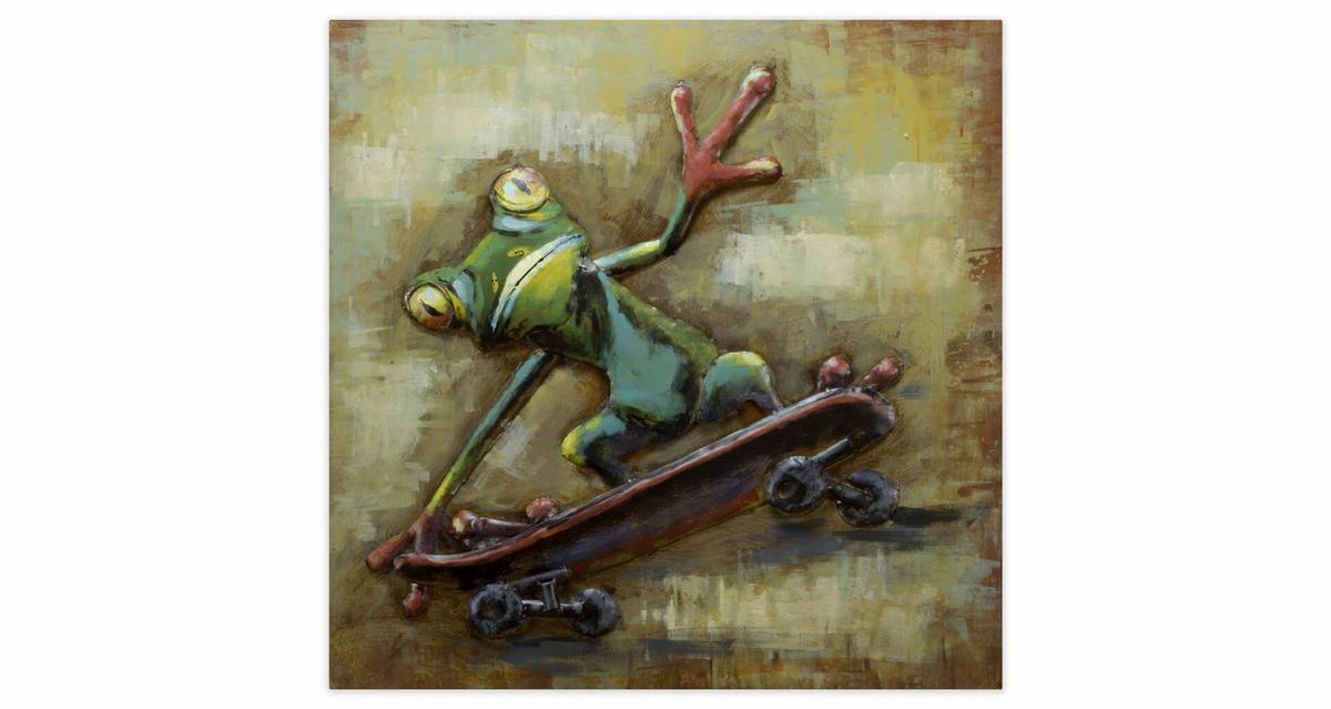 METALLBILD Grün 80/80 cm - Beige/Grün, Metall (4.6/80cm) - KUNSTLOFT