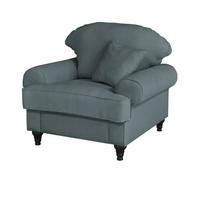 SESSEL grau Landhaus, Loungesessel 110 cm - Braun/Grau, Holz/Textil (110/95/100cm) - Furn.Design