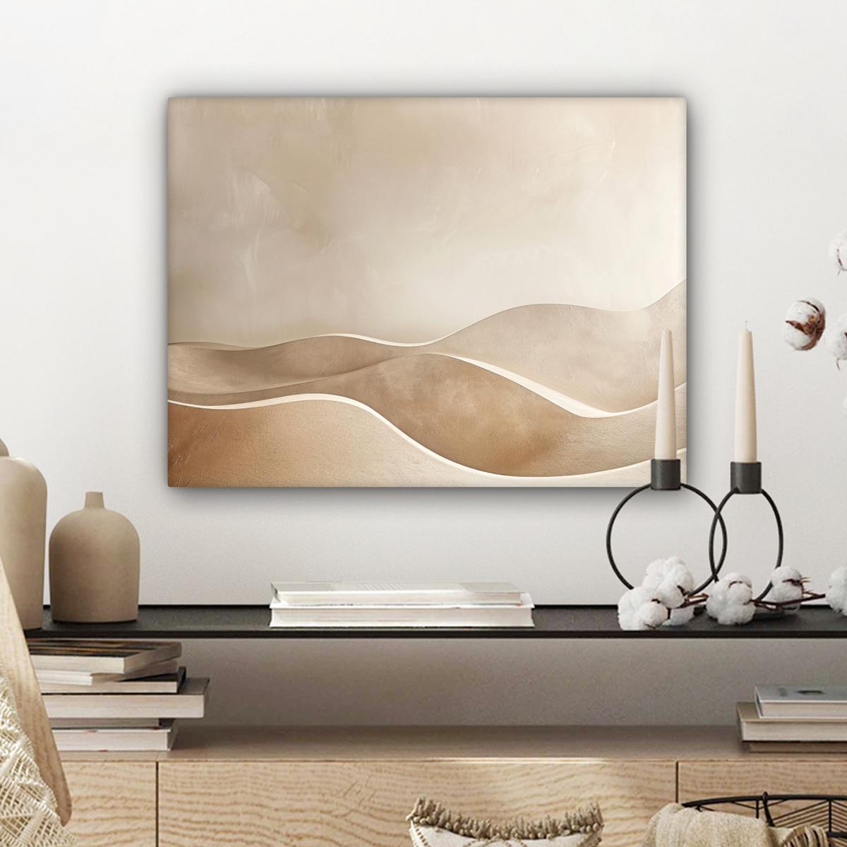 LEINWANDBILD Beige - Natur - Abstrakt - Modern Wandbild 40x30 cm - Beige, Textil (40/30cm) - MuchoWow