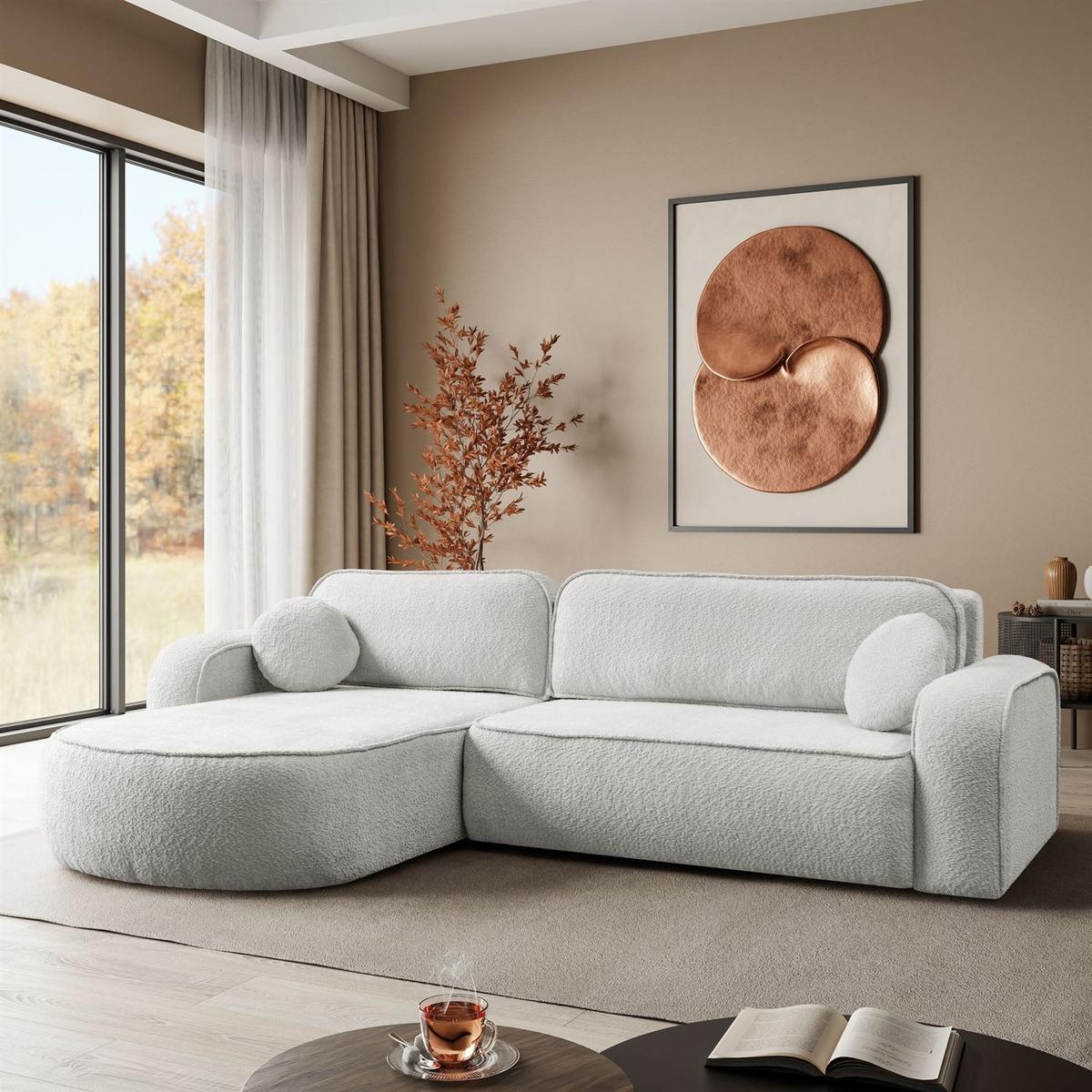 ECKCOUCH VENUS II mit Bettkasten, Coral 70 - Weiß, Textil (275/178cm) - Lookway