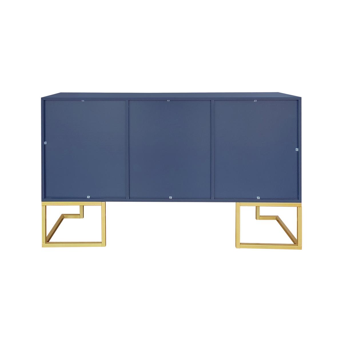 SIDEBOARD Blau 138/40/80,5CM - Blau, Holzwerkstoff/Metall (40/81/138cm) - Urban Meuble