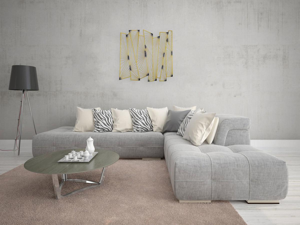WANDDEKO Gold 100/100 cm - Goldfarben, Metall (6.75/100/3cm) - KUNSTLOFT