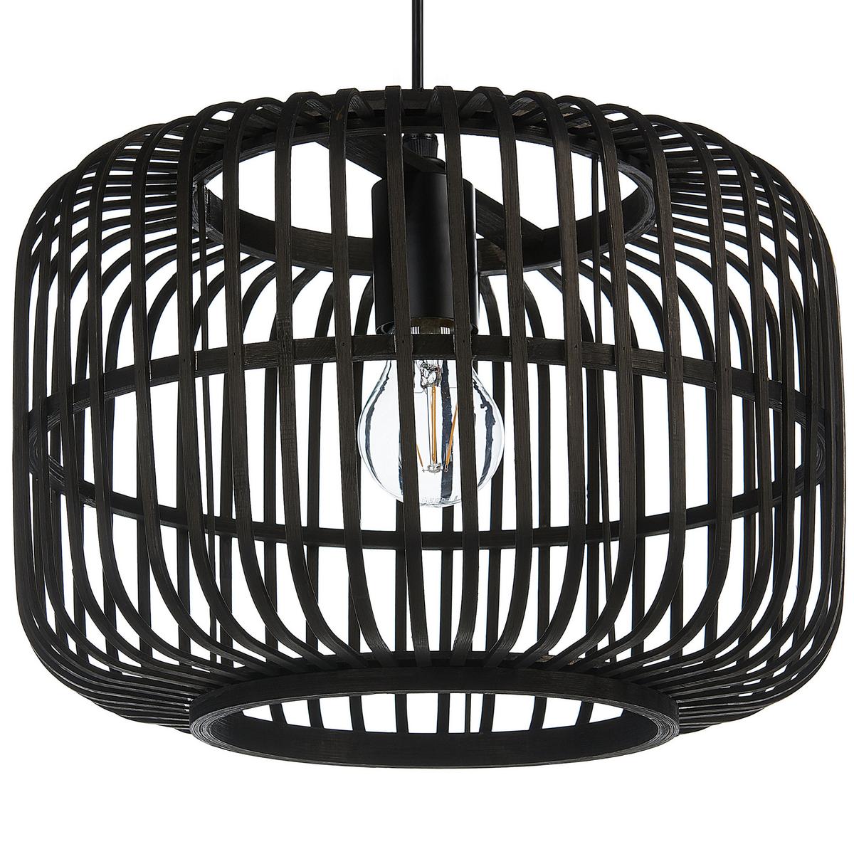 HÄNGELEUCHTE Macheke 32/32/24 cm - Schwarz, Holz (32/32/24cm) - Beliani