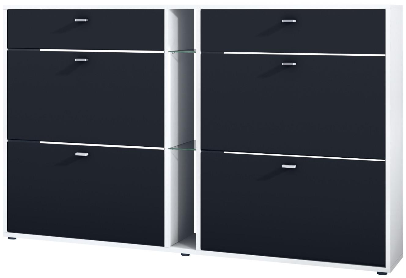 SCHUHSCHRANK Today Fronten in Schwarz matt - Schwarz, Holzwerkstoff (155.5/95/28cm) - Vladon