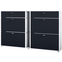 SCHUHSCHRANK Today Fronten in Schwarz matt - Schwarz, Holzwerkstoff (155.5/95/28cm) - Vladon