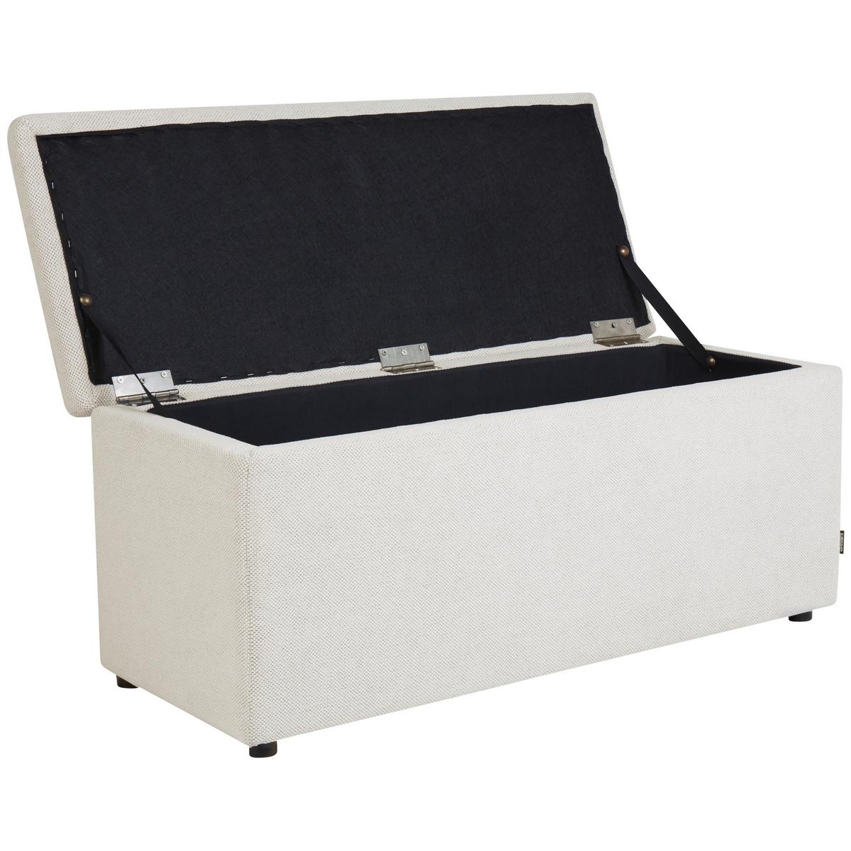 OTTOMANE mit Stauraum Stoff Cremeweiß Orem - Creme, Textil (100/42/40cm) - Beliani