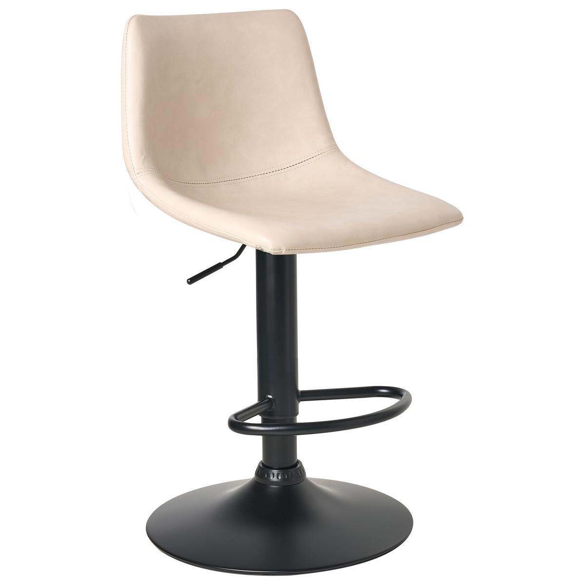 BARHOCKER 2er-Set Hellbeige Lebrija - Beige/Schwarz, Kunststoff (39/98/44cm) - Beliani
