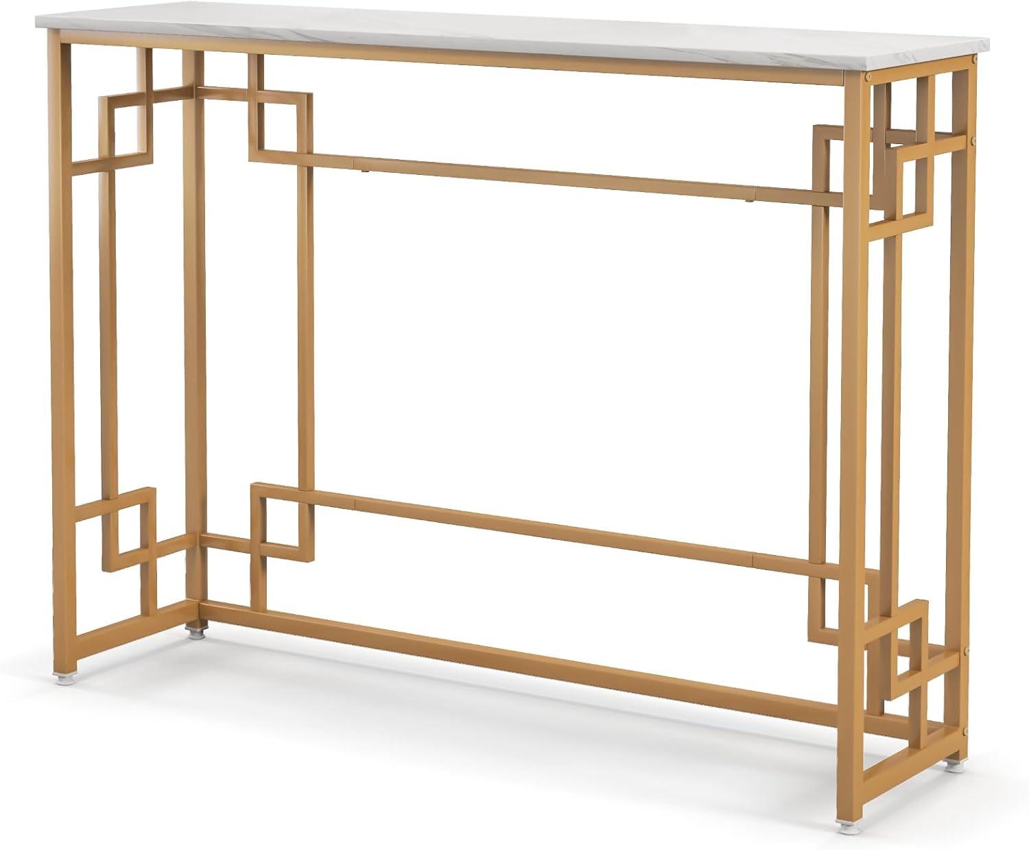 KONSOLENTISCH 81cm Weiß - Weiß, Metall (30/110/81cm) - COSTWAY