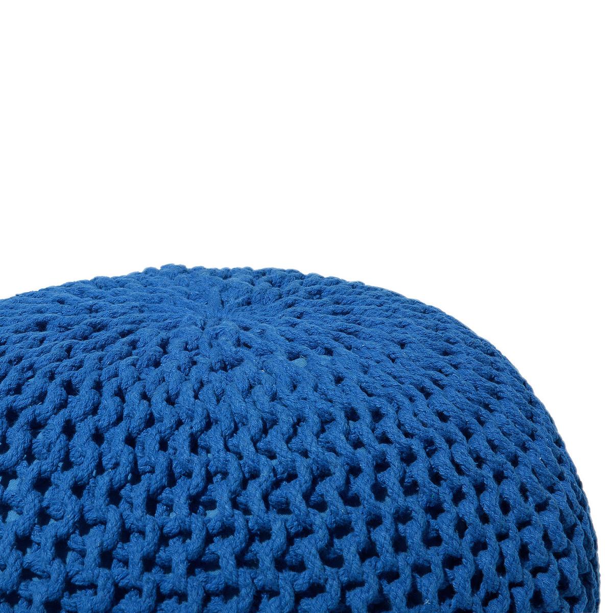 POUF Conrad 50/50/35 cm - Blau, Naturmaterialien/Textil (50/35/50cm) - Beliani