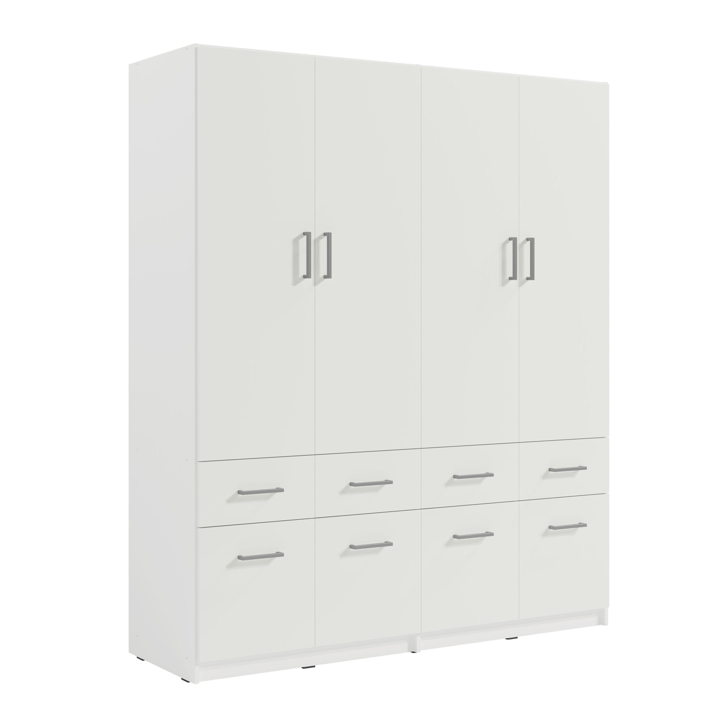 KLEIDERSCHRANK Weiß 181/197/52 - Weiß, Holzwerkstoff (181/197/52cm) - RAUMHIRSCH FURNITURE