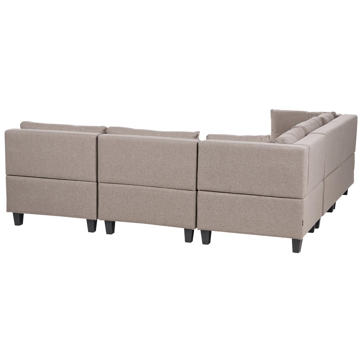 ECKFSOFA Modul 5-Sitzer rechtsseitig Braun Stoff Unstad - Schwarz/Braun, Textil (228/228cm) - Beliani