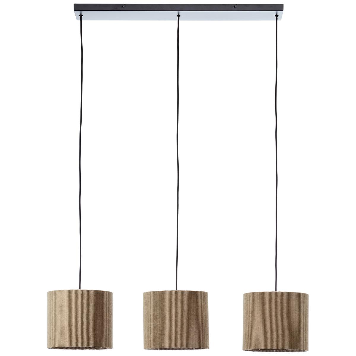 PENDELLEUCHTE Cord-Lampenschirm 60100/22 - Grau, Metall (23/94/150cm) - Brilliant
