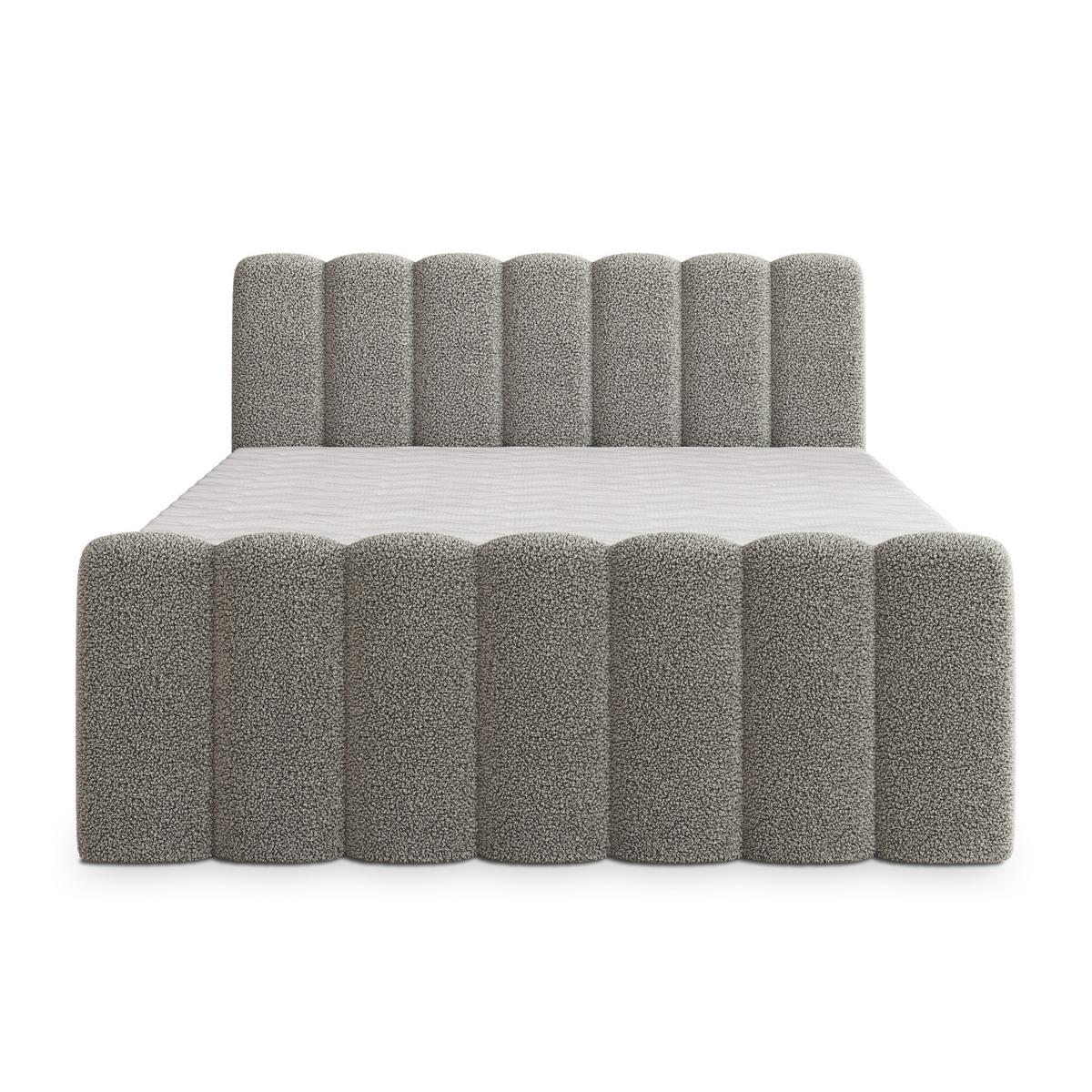 BOXBETT CELLA 140x200 cm mit Matratze und Topper - Hellgrau - Hellgrau, Holz (140/200cm) - MASSENO