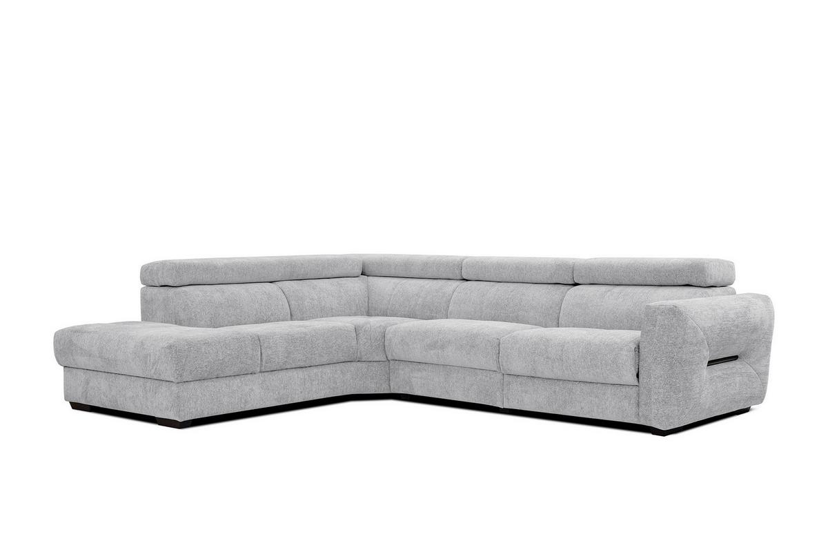 ECKSOFA CALVERA 5-Sitzer mit 1 Relaxfunktion, hellgrau - Hellgrau, Holzwerkstoff/Textil (239/298cm) - Wozimo