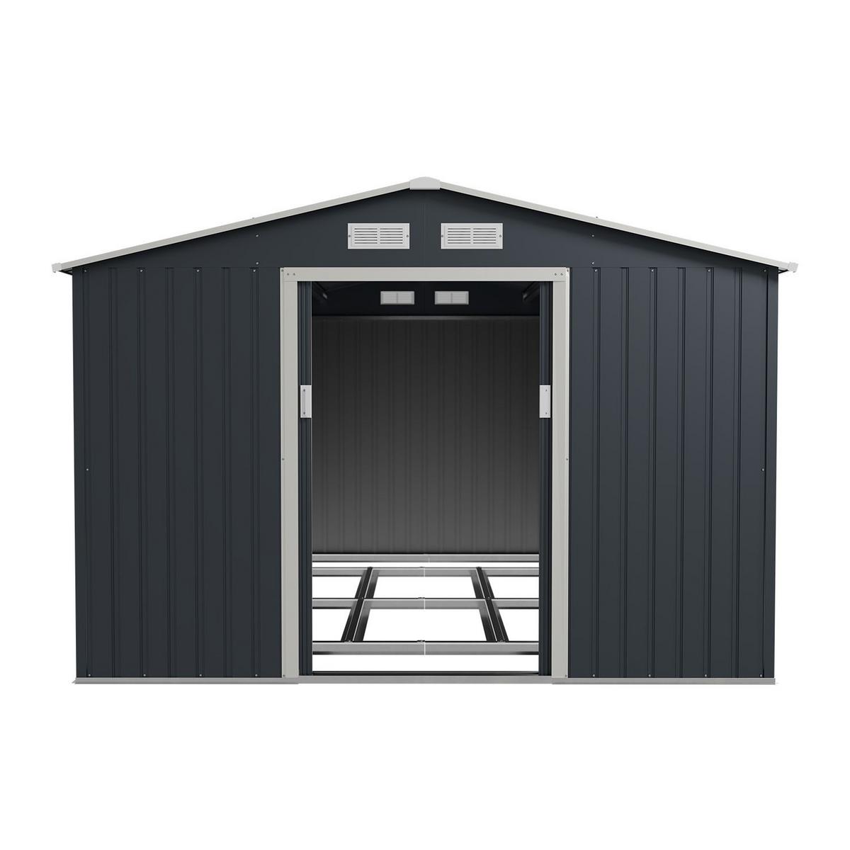 GERÄTESCHUPPEN XXL Anthrazit - Anthrazit, Metall (282/190/314cm) - Juskys