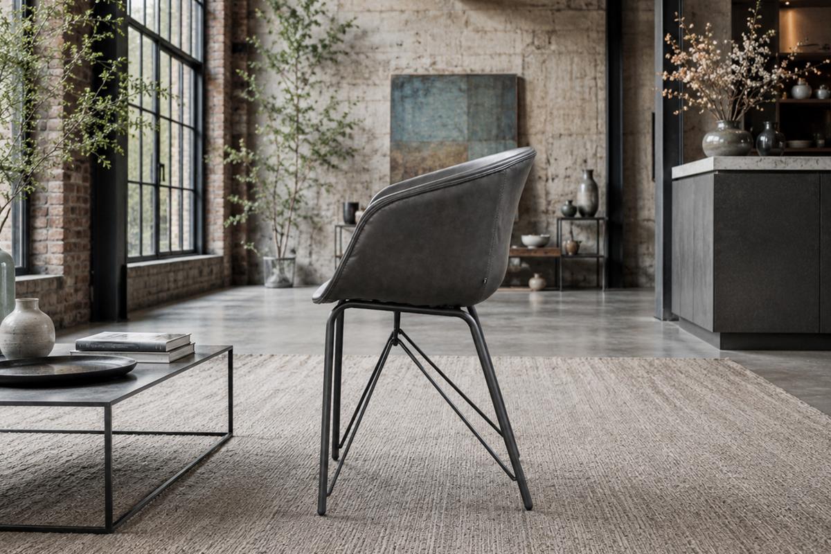 STUHL DANI Braun Kunstleder (4er-Set) - Braun, Leder (60/79/52cm) - KAWOLA