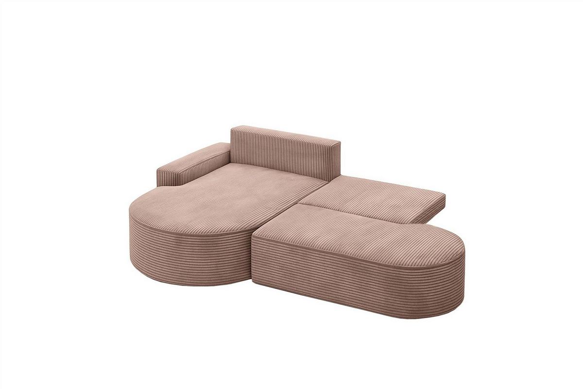 ECKSOFA Girona Mit Schlaffunktion - Rosa, Holzwerkstoff/Textil (278/179cm) - Fun Möbel