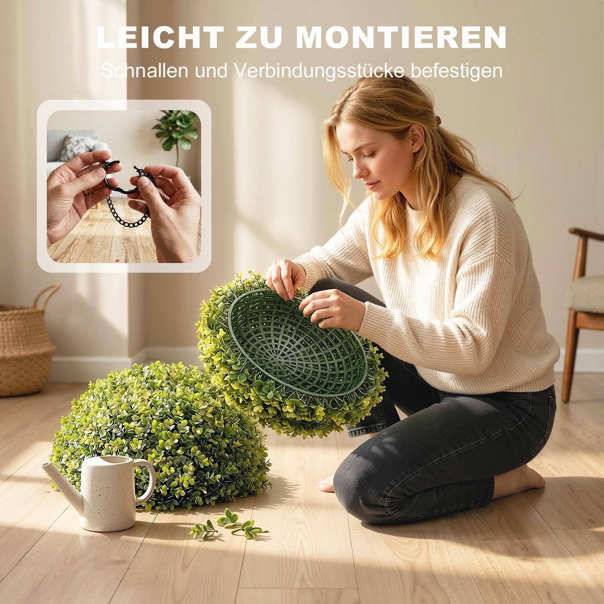 KUNST-EUKALYPTUSKUGELN 2ER-SET aus PE Grün - Grün, Kunststoff (52cm) - HOMCOM