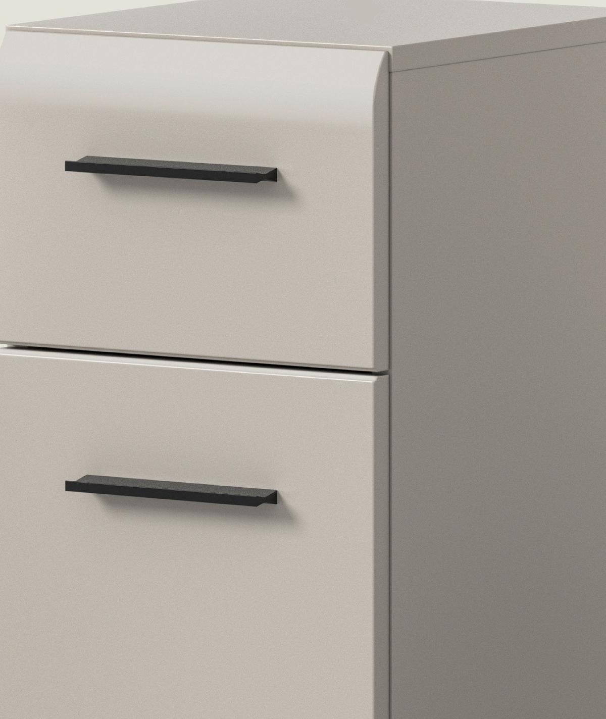 BADKOMMODE Kaschmir 30 x 80 cm, Badschrank mit Vollauszug-Schubkasten - Kaschmir/Schwarz, Holzwerkstoff/Kunststoff (30/80/30cm) - Inn.Furn