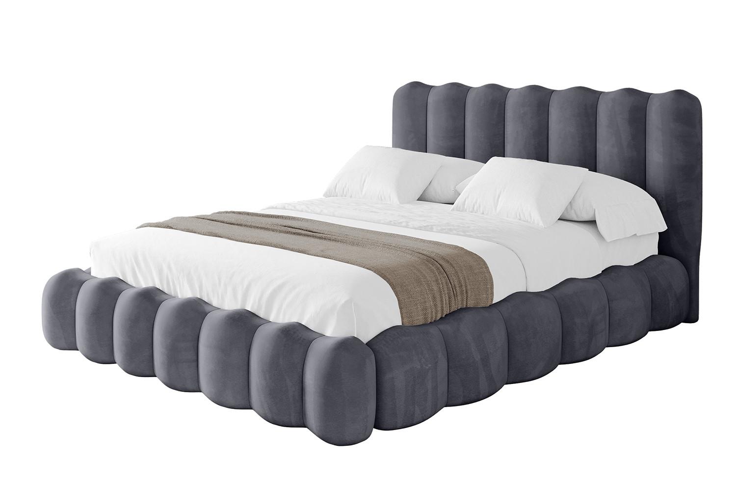 POLSTERBETT mit Bettkasten und Lattenrost, Boxbett ohne Matratze - SORA 180x200 Dunkelgrau - Dunkelgrau, Holzwerkstoff/Textil (180/200cm) - ALTDECOR