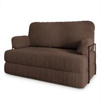BETTSOFA KESTE aus Schaumstoff Bucle-Stoff Braun Schlaffunktion - Braun, Textil (140/86/60cm) - MASSENO