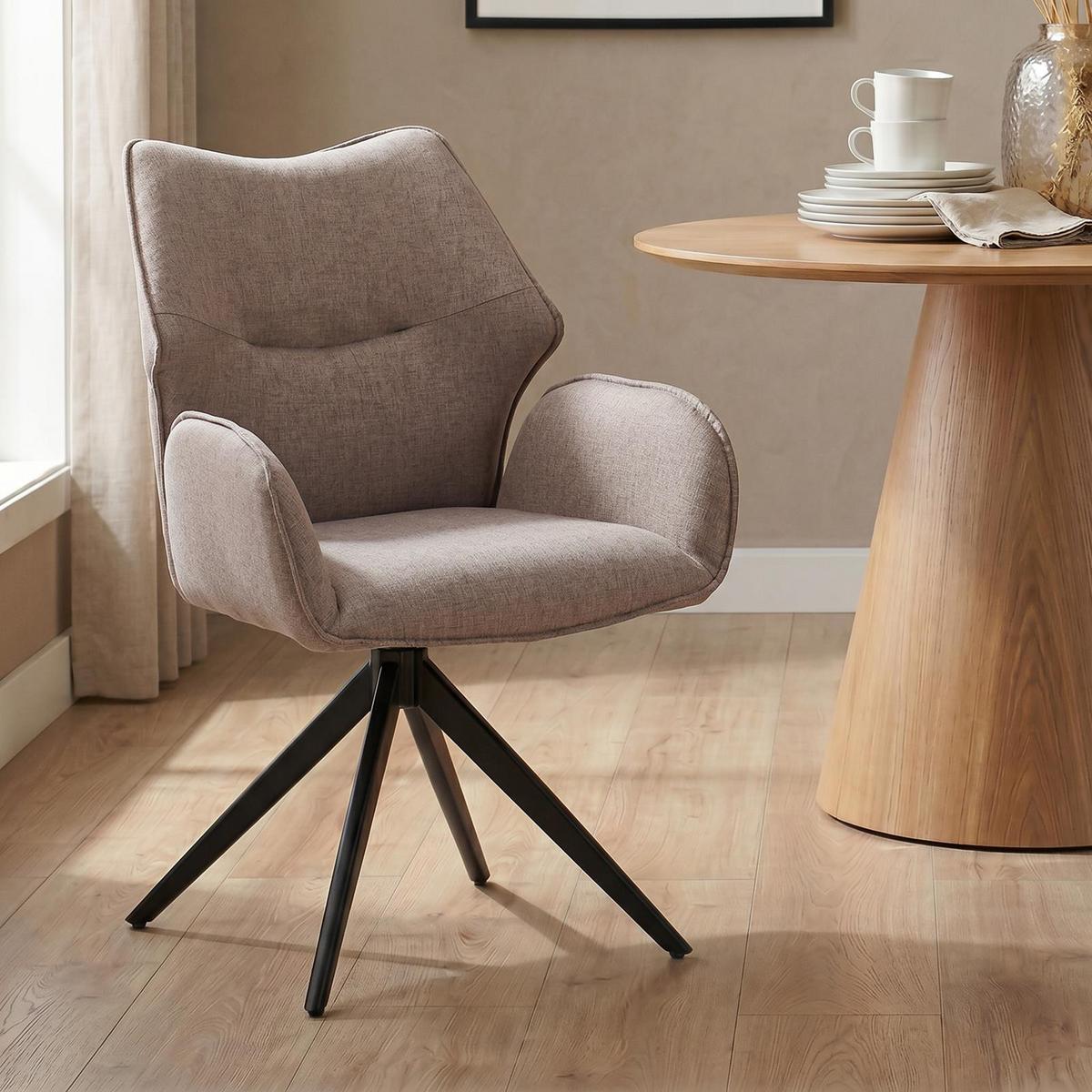 ESSZIMMERSTUHL TIMNA taupe - Taupe, Textil (56/88/59cm) - IDIMEX