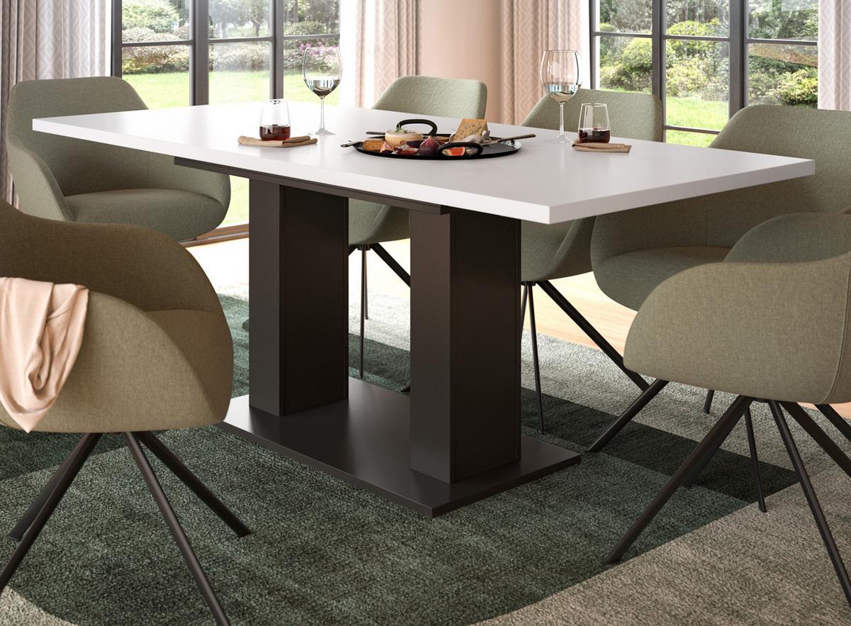 ESSTISCH weiß, grau, Küchentisch ausziehbar 150 - 190 cm - Weiß/Grau, Holzwerkstoff/Metall (150/90/76cm) - Inn.Furn