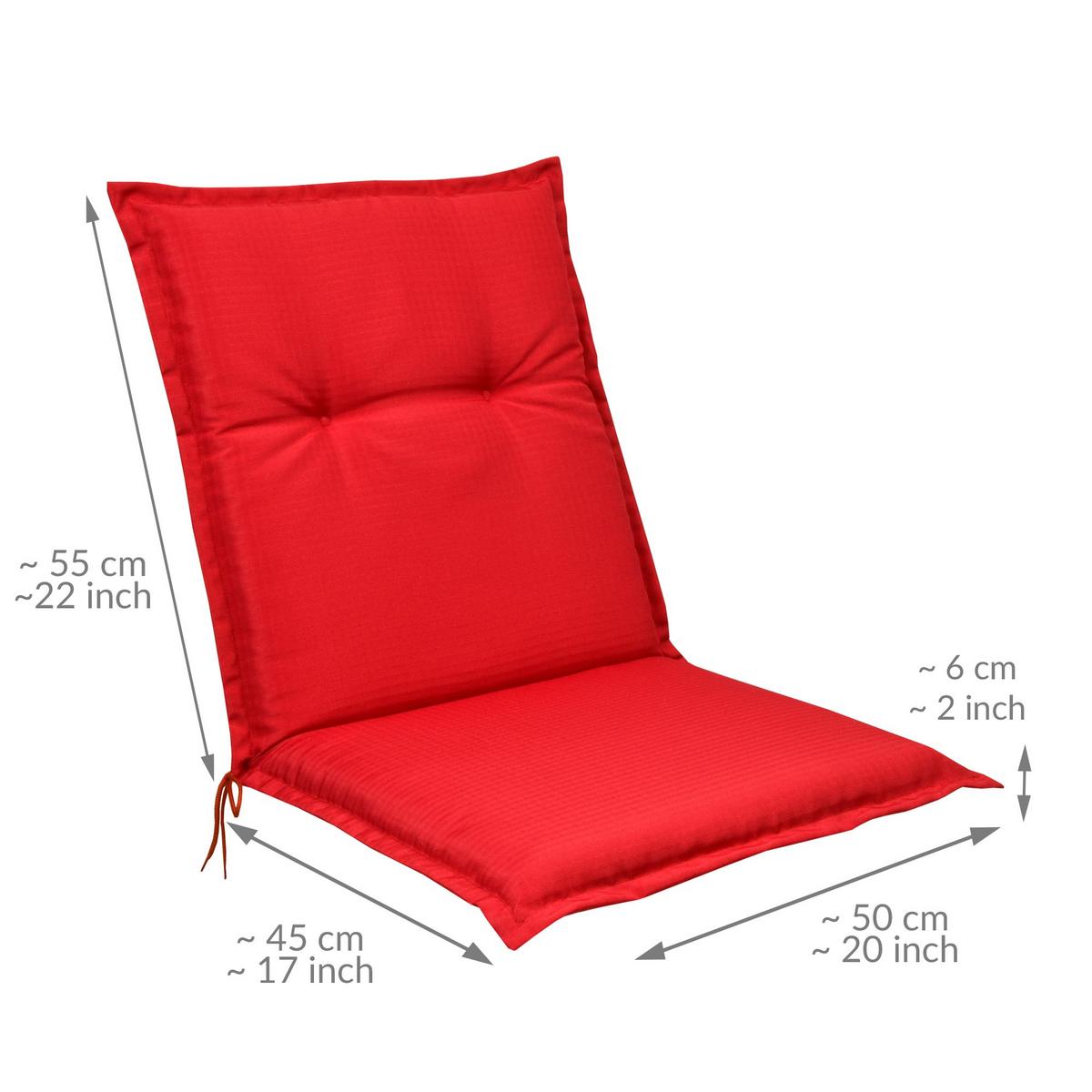 NIEDERLEHNERAUFLAGE Flair NL 100/50/8cm Rot - Rot, Textil (50/6/100cm) - Beautissu 