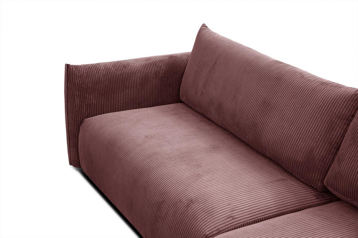 ECKSOFA TAUER 5-Sitzer, altrosa - Altrosa/Schwarz, Holzwerkstoff/Kunststoff (292/174cm) - Wozimo