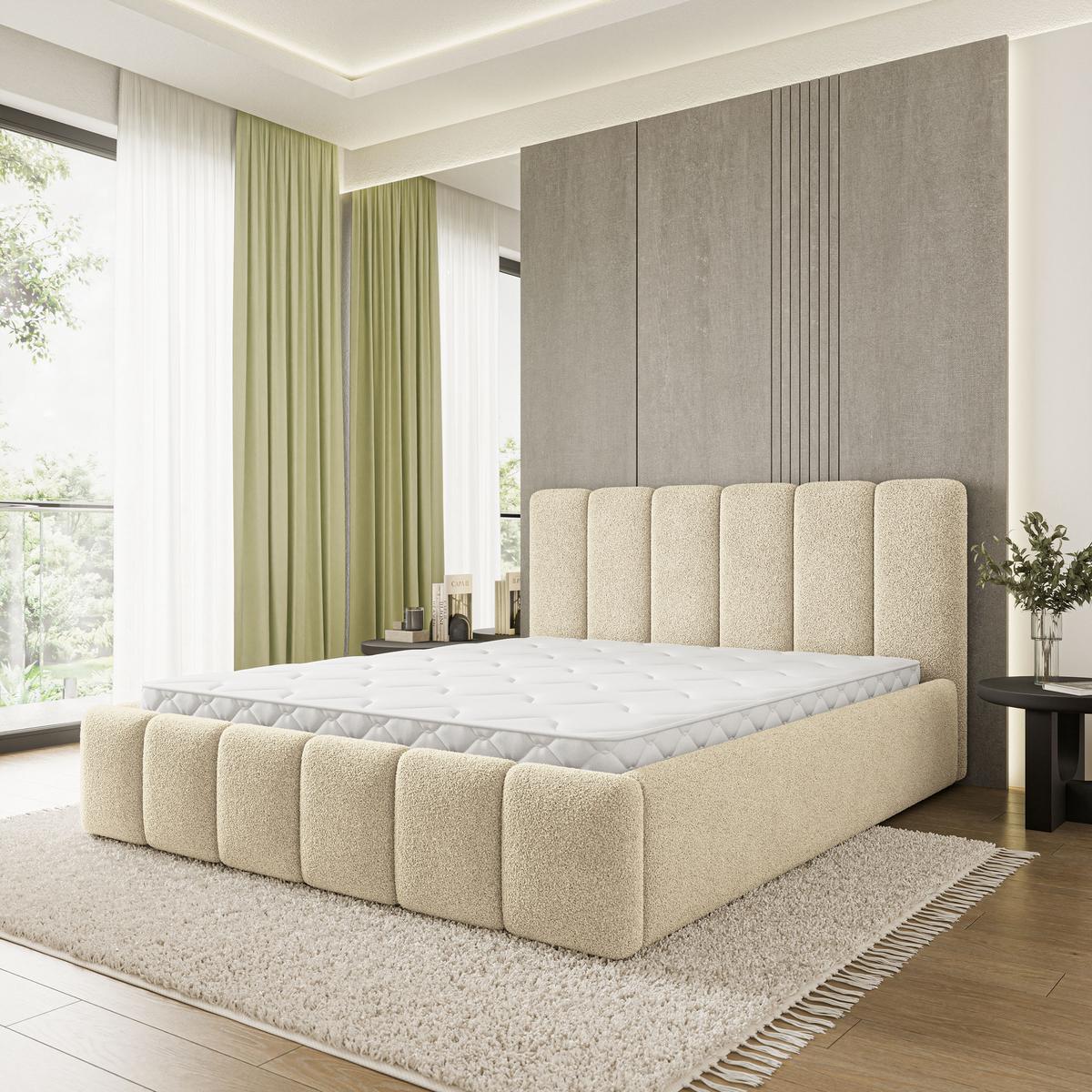 POLSTERBETT ATTORA Q 160x200 cm mit Bettkästen - Creme - Creme, Holz (160/200cm) - MASSENO