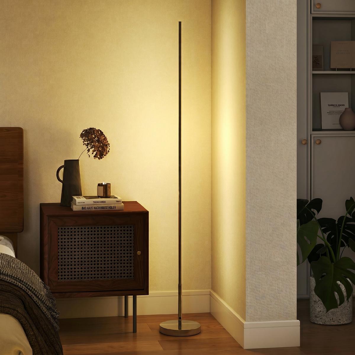 STEH-LAMPE Stahl Aluminium Silber - Silberfarben, Metall (20/20/150cm) - HOMCOM