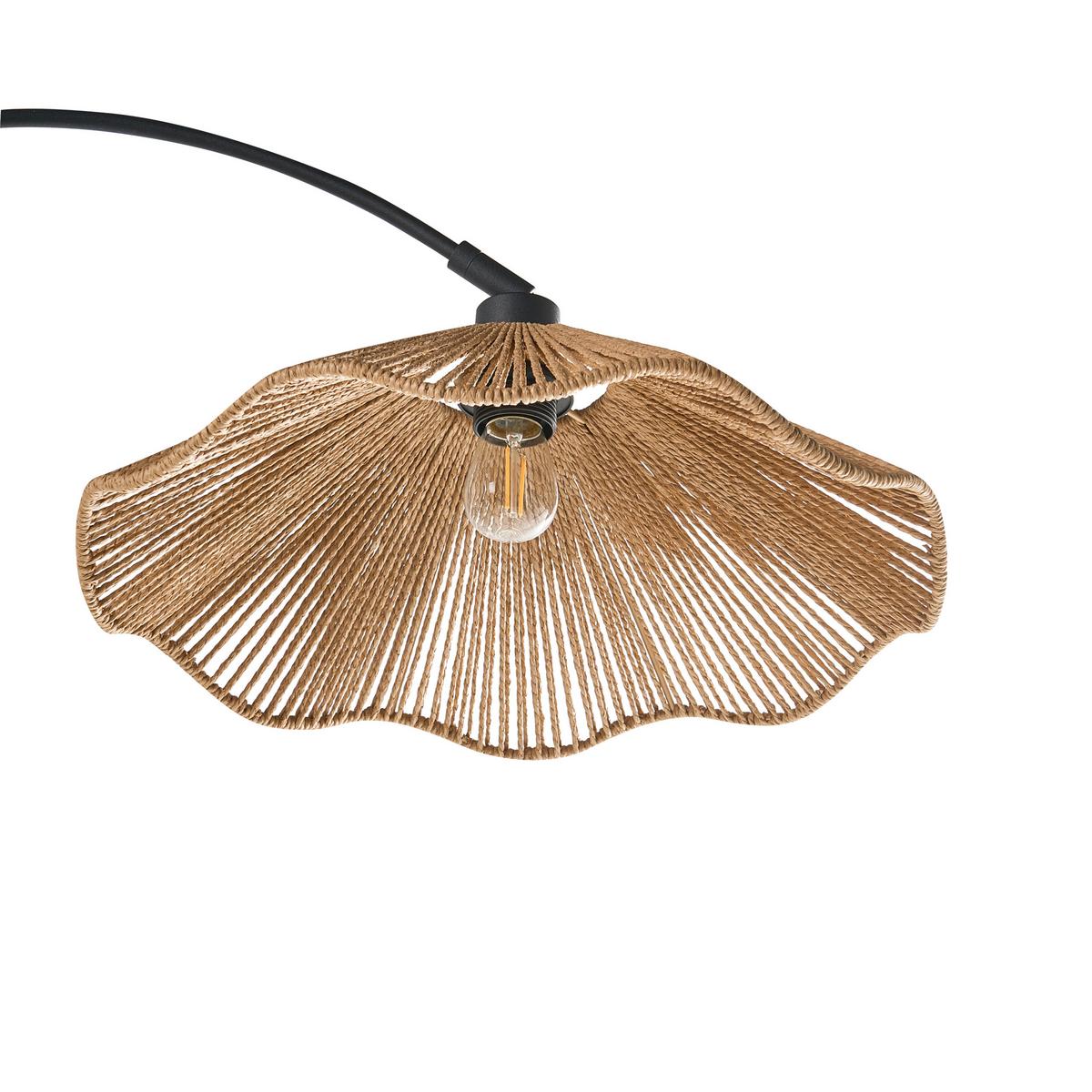 STEHLAMPE Naturfarben Migori - Schwarz/Naturfarben, Papier (40/70/160cm) - Beliani