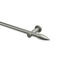 GARDINENSTANGE Platon Samanto 320 cm (geteilt in 2 x 160 cm), 1-läufig (ohne Ringe), 20 mm Ø Edelstahl-Optik - Edelstahlfarben, Metall (320cm) - INTERDECO