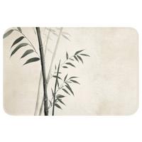 BADEMATTE Japandi - Bambus - Beige 60x40 cm - Ecru, Textil (60/40cm) - OnlyWow