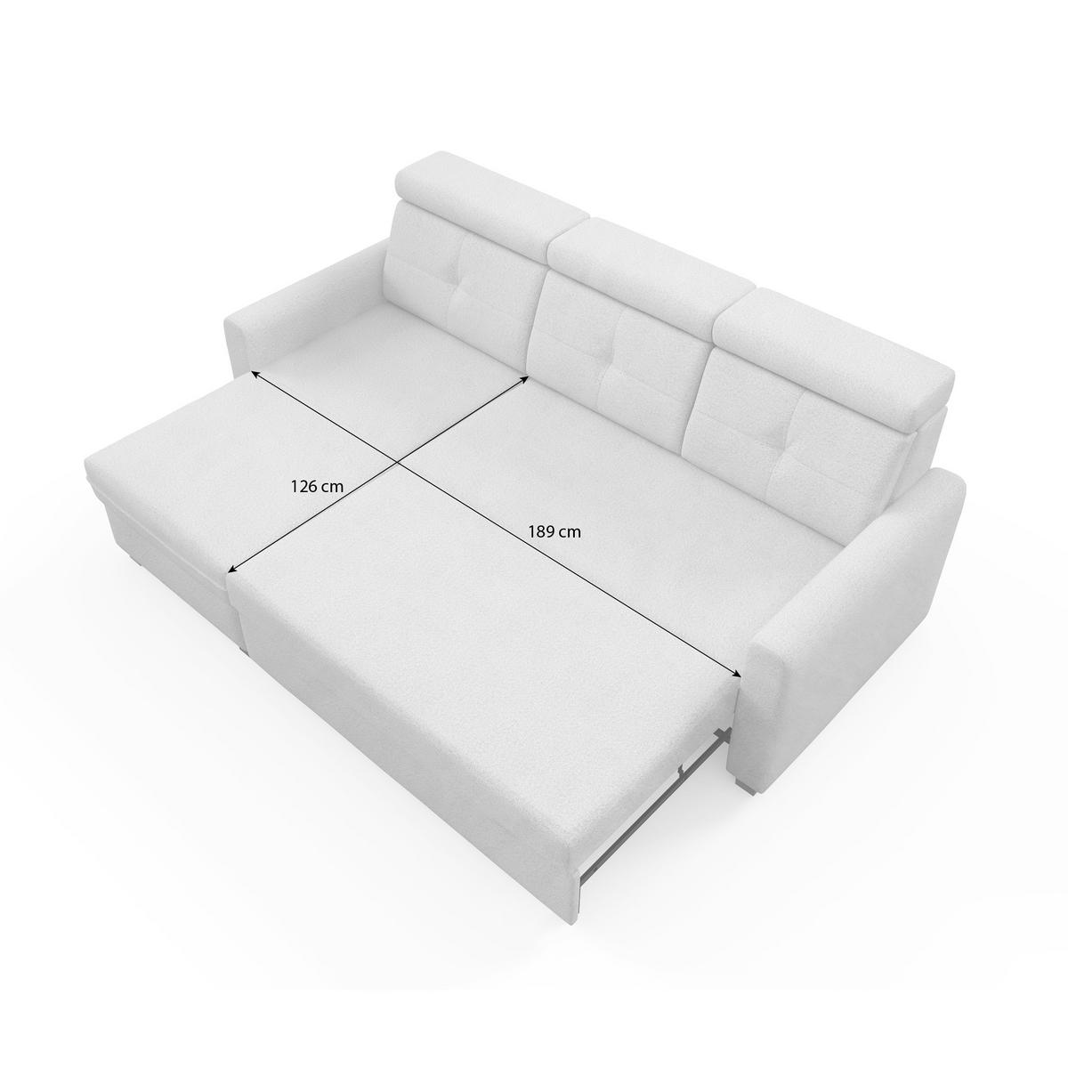 ECKSCHLAFSOFA Milano, Beige, links - Beige/Schwarz, Textil (217/166cm) - Beautysofa