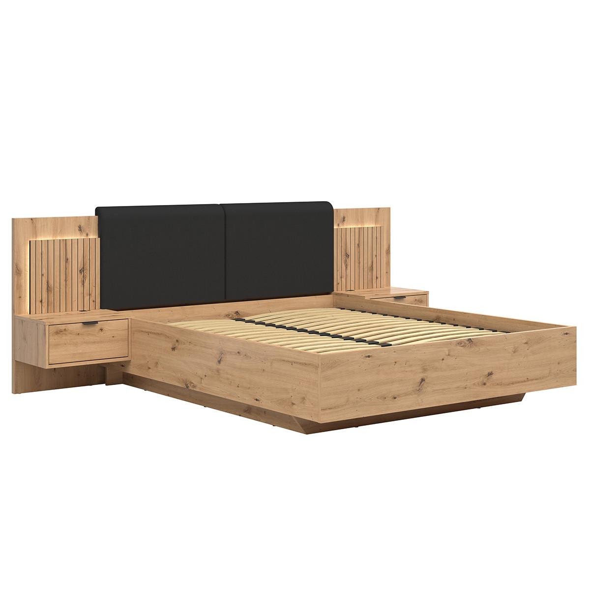 BOXBETT 160/200 Mao Holz in Eichenoptik - Braun, Holzwerkstoff (160/200cm) - Petits-meubles