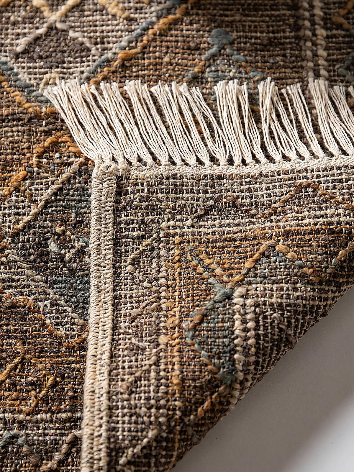 NATURTEPPICH handgewebt BERMEO, im Vintage-Stil, aus Jute, Natur, 140 x 200 cm - Beige, Textil (200/140cm) - KADIMA DESIGN