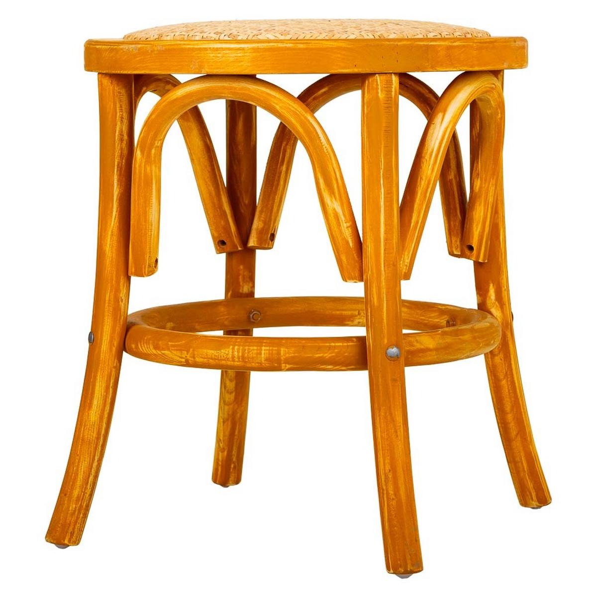 HOCKER aus Holz und Rattan, braun, 40x45cm - Braun, Holz (40/45/40cm) - Wanderlust