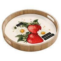 TABLETT Erdbeeren - Gänseblümchen - Zitat - Sterne 40x40 cm - Multicolor, Holz (40/5/5cm) - OnlyWow