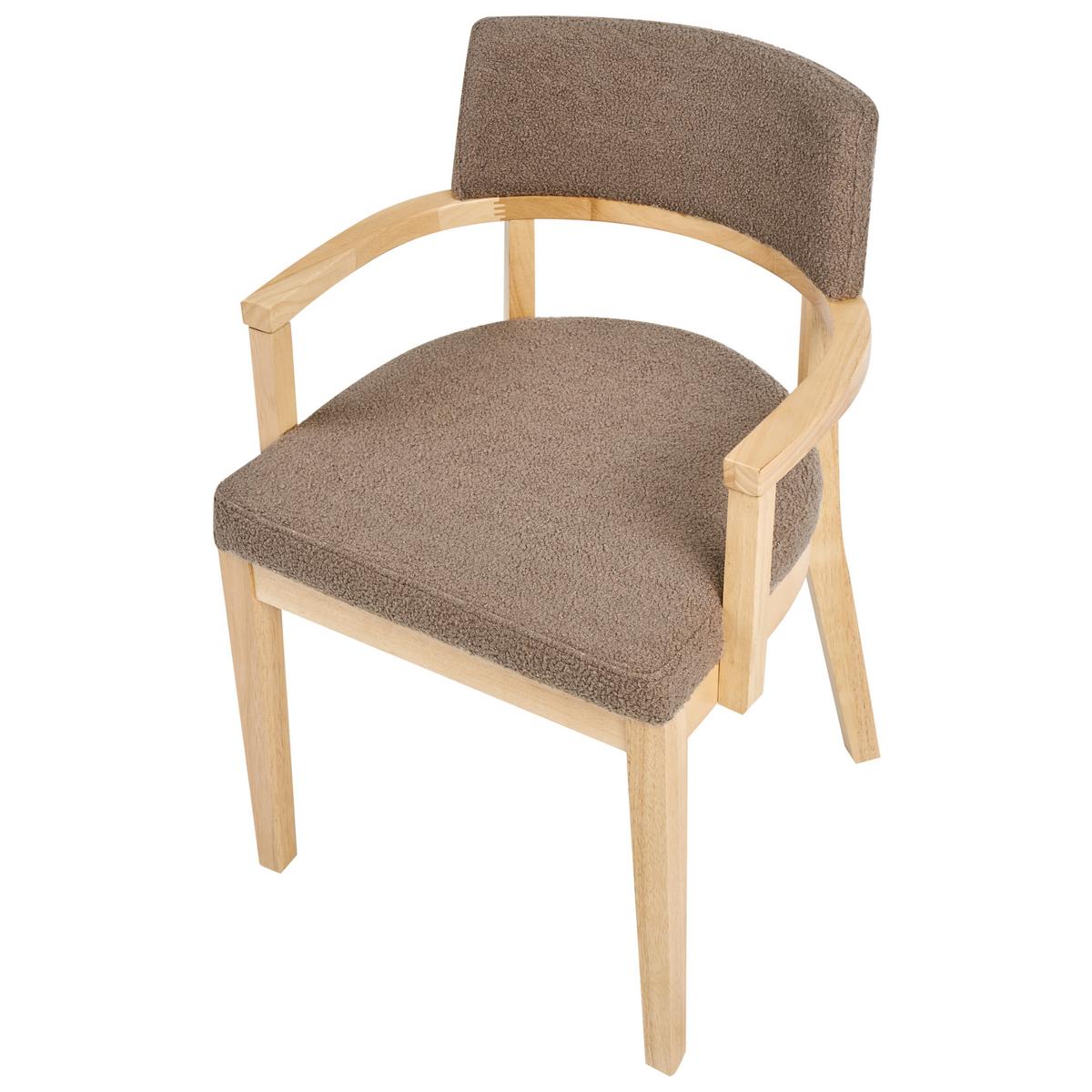 ESSZIMMERSTUHL 2er-Set Bouclé Hellbraun/Taupe Dalbo - Hellbraun, Textil (59/82/56cm) - Beliani