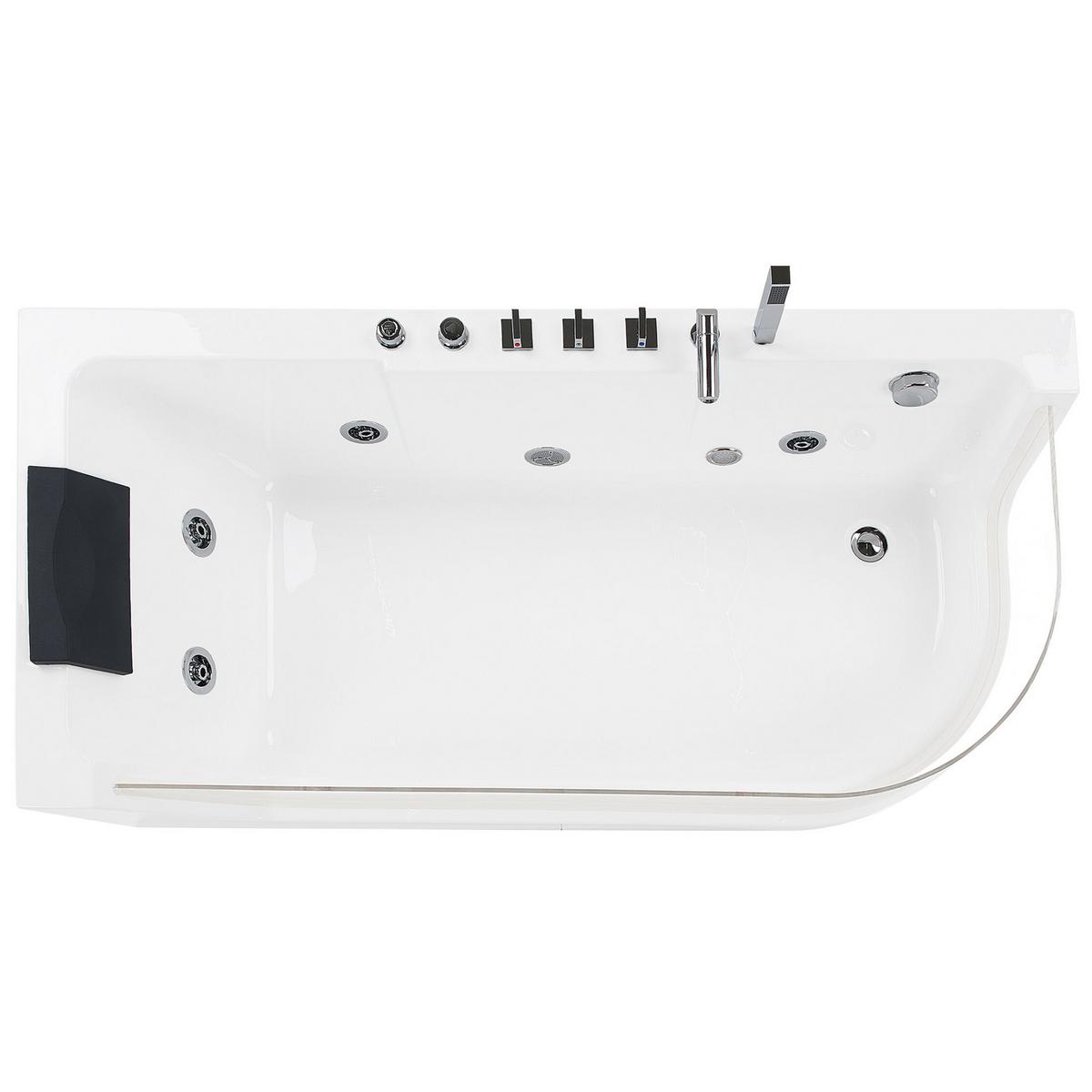 WHIRLPOOL-BADEWANNE mit LED 80x170x59 cm weiß Acuario - Weiß, Kunststoff (80/59/170cm) - Beliani
