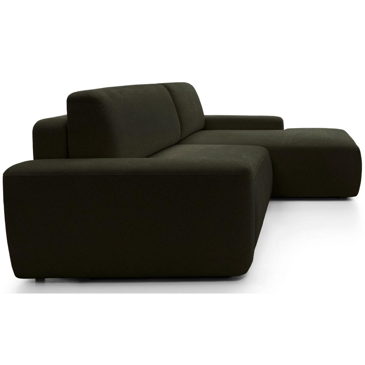 ECKSOFA Baleo Olivgrün Chenille-Bezug - Schwarz/Olivgrün, Kunststoff/Textil (162/264cm) - Selsey