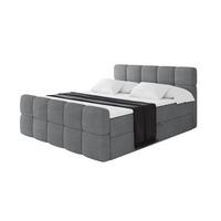 BOXBETT mit Matratze H3 - FAMA-Z - 120x200 cm Dunkelgrau Poso - Taupe, Holzwerkstoff - ALTDECOR