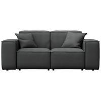 GARTENSOFA Lorento Outdoor 2-Sitzer, Dunkelgrau Kunstleder 186/73/92 cm - Dunkelgrau, Textil (186/73/92cm) - WFL GROUP