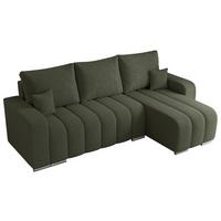 ECKSOFA KIRASSO L Grün Boucle - Grau/Grün, Textil (245/147cm) - MKS