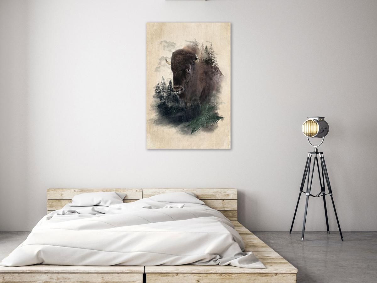 KUNSTDRUCK Braun 60/90 cm - Braun/Grün, Textil (60/90cm) - KUNSTLOFT