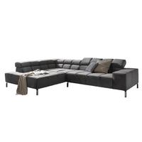 ECKSOFA MIT MOTORISCHEM SITZVORZUG NELSON Grau Velvet Relaxfunktion - Silberfarben/Grau, Textil (321/216cm) - KAWOLA